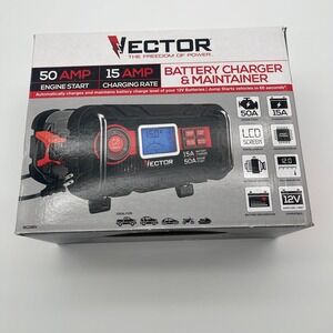 Vector BC15BV 15 Amp Automatic 12V Battery Charger & Maintainer with 50 Amp Engi